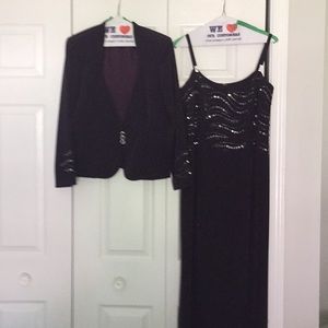 Formal beaded gown with jacket.